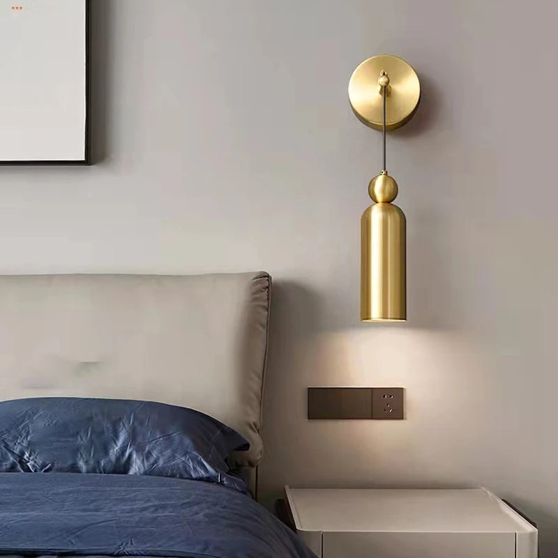 applique murale moderne minimaliste en cuivre réglable - vue 4 sur 8