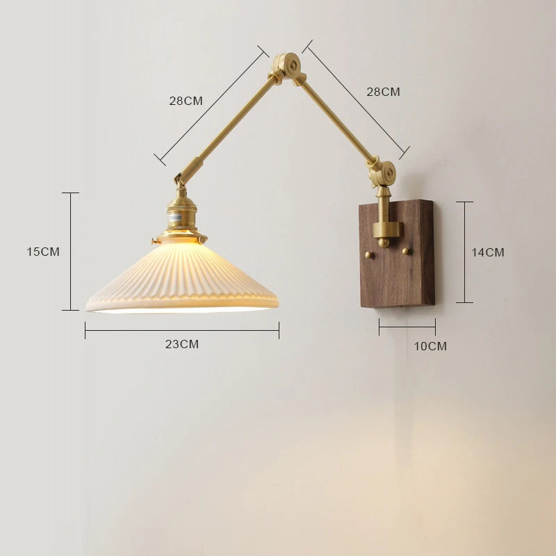 iwhd Applique murale led pivotante en cuivre avec interrupteur à chaîne - vue 4 sur 23