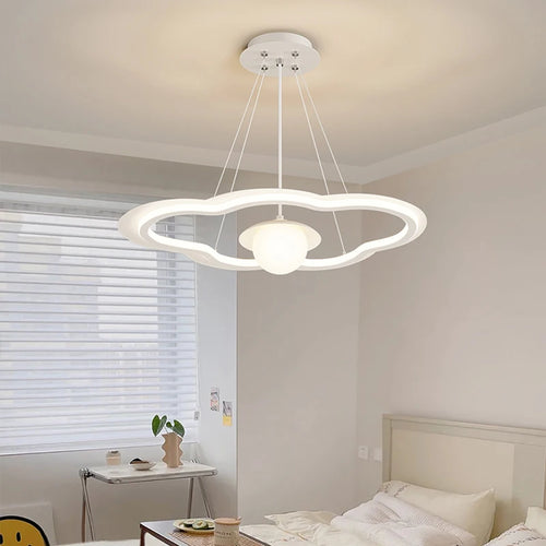 lustre led avec abat-jour nuage pour décoration intérieure