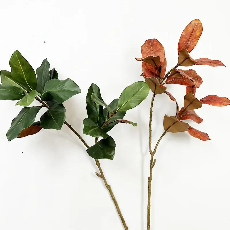 plantes vertes artificielles décoration jardin branche de magnolia - vue 6 sur 7