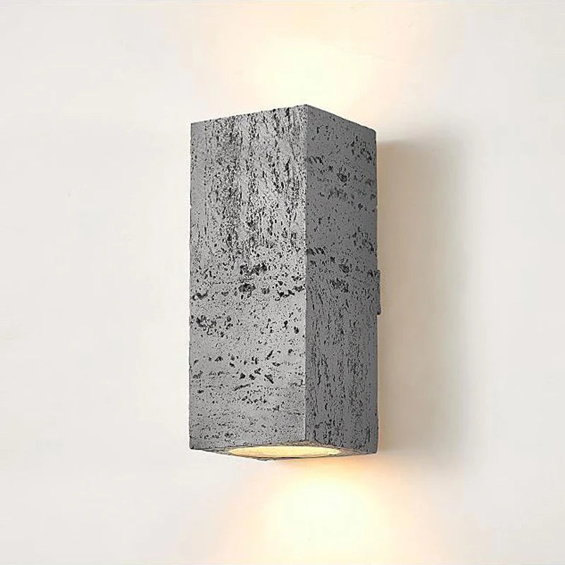 applique led wabi-sabi carrée ciment nordique luminaire décoratif intérieur