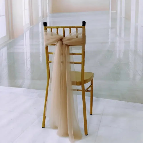 Chemin de table gaze transparente mariage décoration arche - vue 4 sur 6