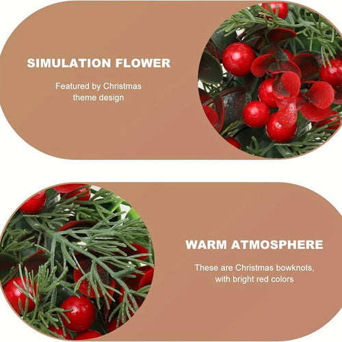 couronne de noël artificielle avec baies rouges décoratives