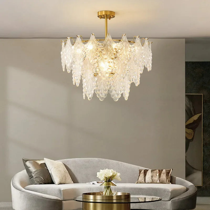 lustre en verre de luxe pour décoration intérieure romantique - vue 5 sur 13