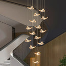 lustre long nordique postmoderne papillon acrylique luxe villa