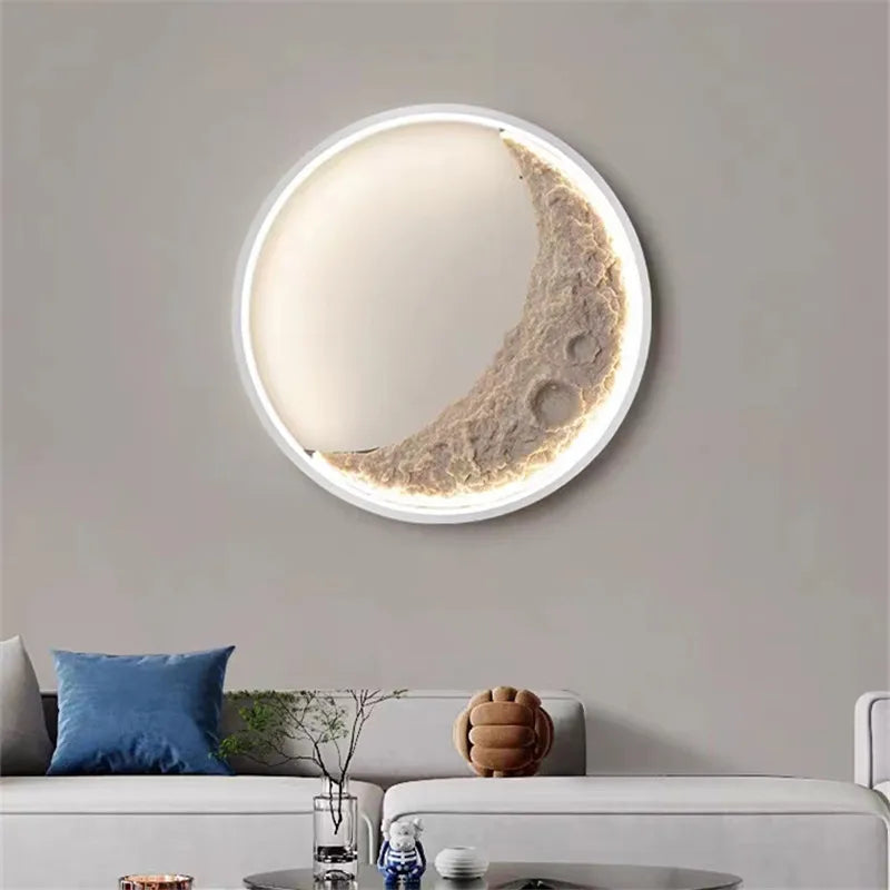 applique murale créative lune à led intensité variable décorative - vue 5 sur 15
