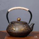 Theiere japonaise fonte emaillee avec infuseur motif traditionnel