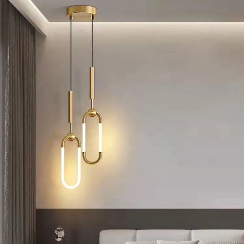 Moderne LED-Pendelleuchte Ellipse mit Höhenverstellung - vue 2 sur 12