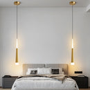 Moderne LED-Pendelleuchte mit langem Tubus für luxuriöse Innendekoration