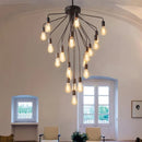 lustre rétro en fer avec led pour décoration intérieure