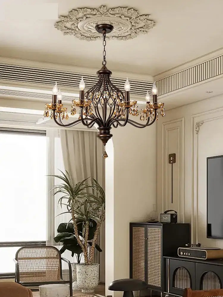 lustre vintage en cristal à led pour hôtel et restaurant - vue 4 sur 9