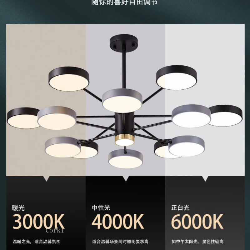lustre moderne à leds pour intérieur décoratif maison - vue 10 sur 9