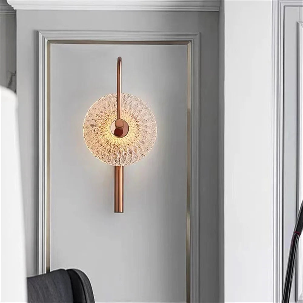 applique murale led ronde en verre de luxe pour éclairage artistique - vue 5 sur 7