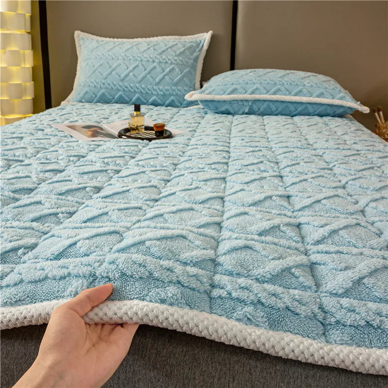 surmatelas doux hiver en velours agneau pour étudiants - vue 11 sur 12