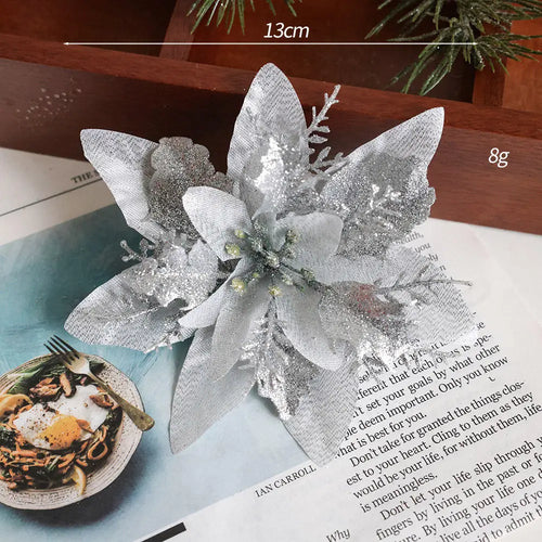 décoration suspendue fleur pailletée pour arbre de noël - vue 28 sur 34