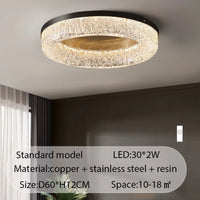 Plafonnier Led rond en laiton au design nordique moderne
