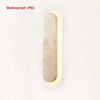 Applique Murale Scandinave Couloir Cour Entrée Moderne Pierre Naturelle Extérieure Beige 40CM LED Étanche