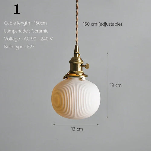 Japanische Pendelleuchte aus Keramik nordisches Design - vue 13 sur 21