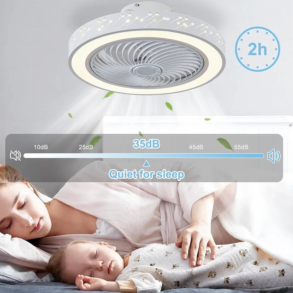 plafonnier led dimmable 6 vitesses avec télécommande moderne - vue 3 sur 7