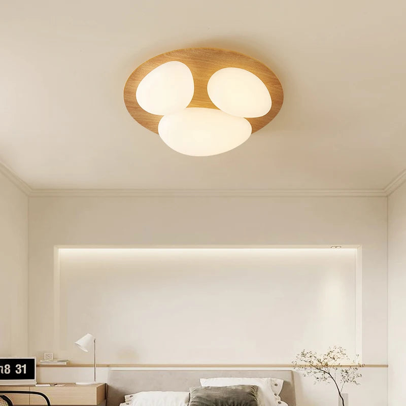 plafonnier design moderne led en bois pour éclairage intérieur - vue 5 sur 10