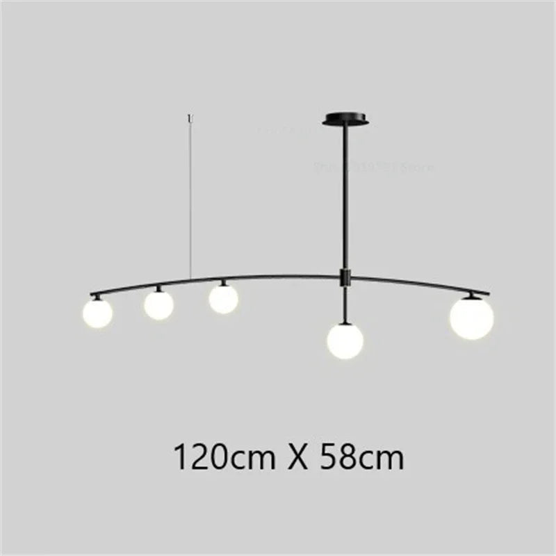 lustre led moderne youlaike en verre pour salon cuisine - vue 11 sur 12