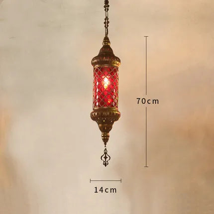 Industrieller Retro-Kronleuchter aus Eisen und farbigem Glas für asiatische Einrichtungen