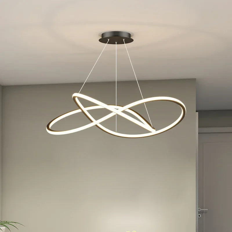 lustre moderne à leds pour décoration intérieure maison - vue 6 sur 12