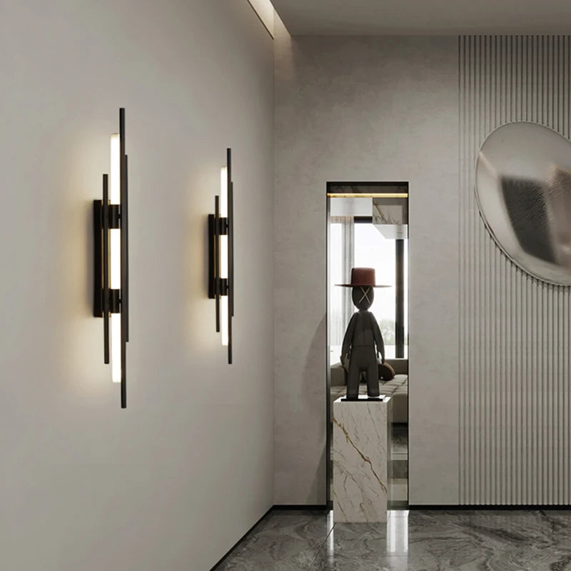 Nordique LED Ligne Applique De Luxe Art Designer Applique Escalier Allée Lumière Salon Chambre Restaurant Décor Luminaire 6pa - vue 4 sur 10