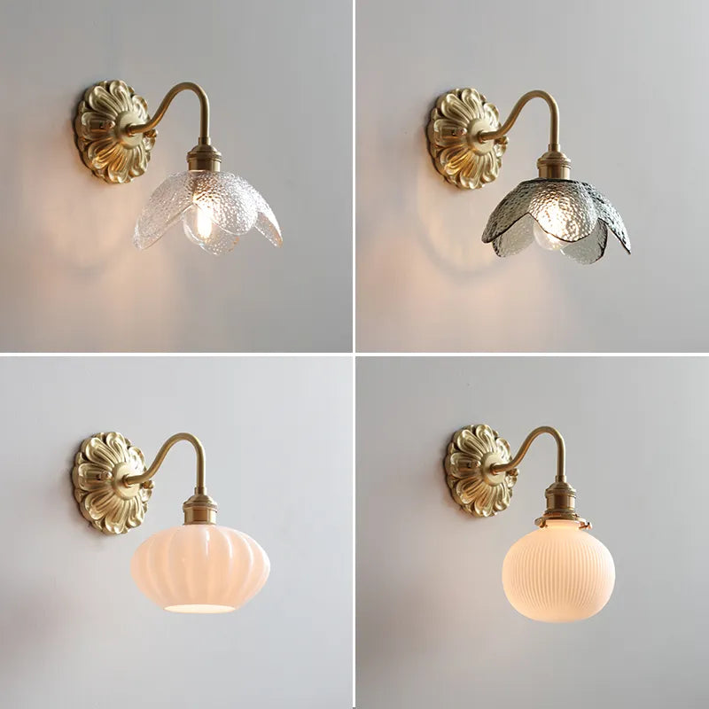 applique led verre gris fumé cuivre moderne intérieur - vue 5 sur 23