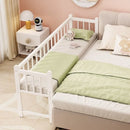 Iron art children's splicing bed with seamless connection, adjustable height, no guardrail, baby fall prevention, widened single