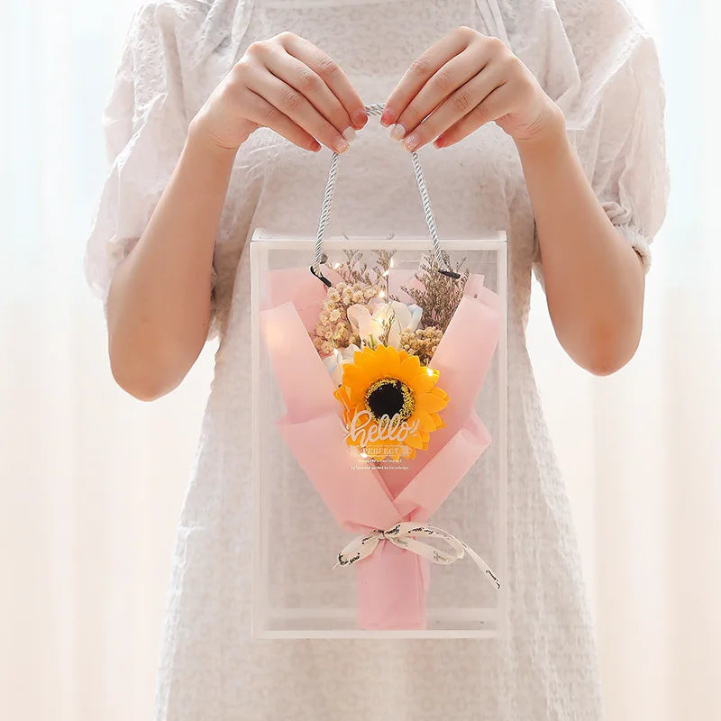 bouquet de roses artificielles cadeau pour la saint valentin décorations mariage - vue 5 sur 11