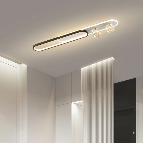 Moderner luxuriöser Kronleuchter mit Sternendesign und langer Einbauleiste - vue 3 sur 14