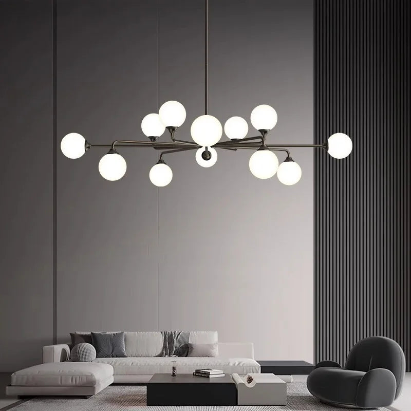 lustre moderne en verre suspendu pour décoration maison - vue 2 sur 8