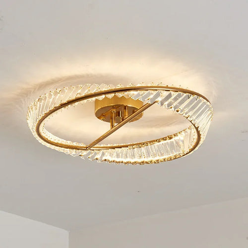 Moderner LED-Kronleuchter dimmbar mit Kristallringen - vue 5 sur 9