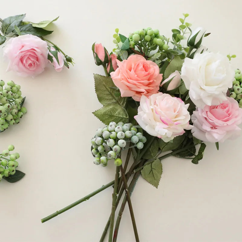 bouquet de roses artificielles pour mariage et décoration - vue 3 sur 11