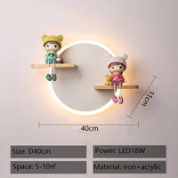 Applique murale Led nordique en forme de dessin animé