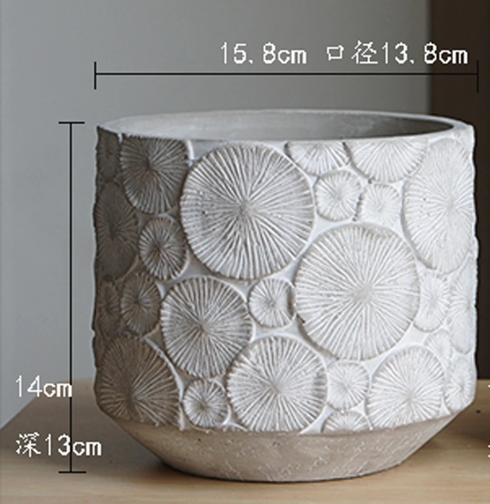 moule en silicone pour pots de fleurs décoratifs en béton vintage