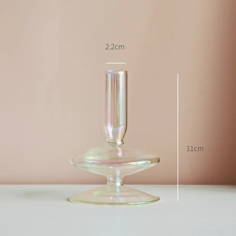 bougeoir en verre décoration nordique pour mariage et fleurs - vue 10 sur 22