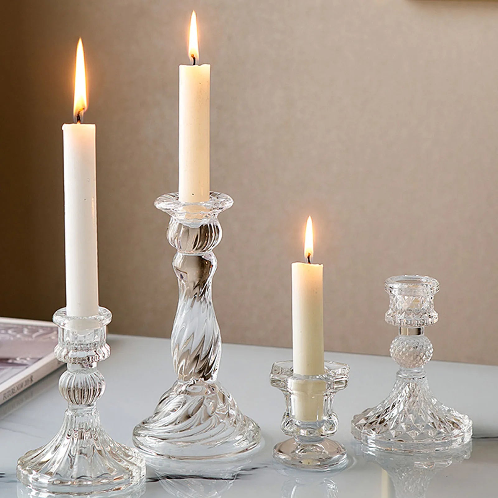 Bougeoir en verre décoration nordique pour moments romantiques