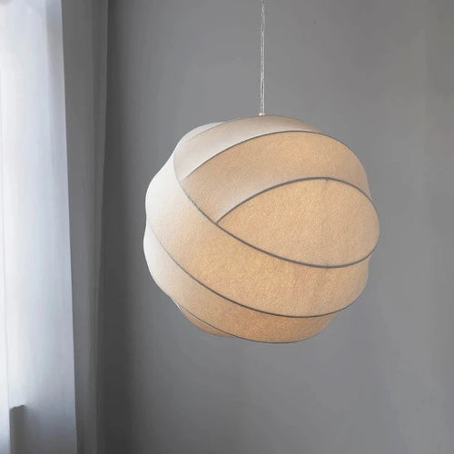 Lustre boule design en tissu style soie fait à la main