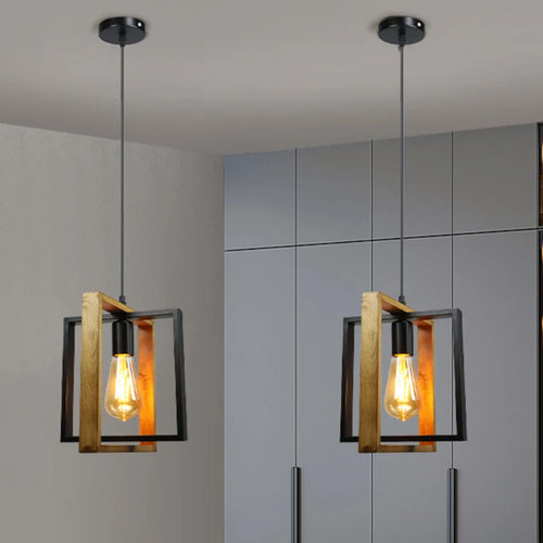 lustre vintage en bois pour cuisine et restaurant