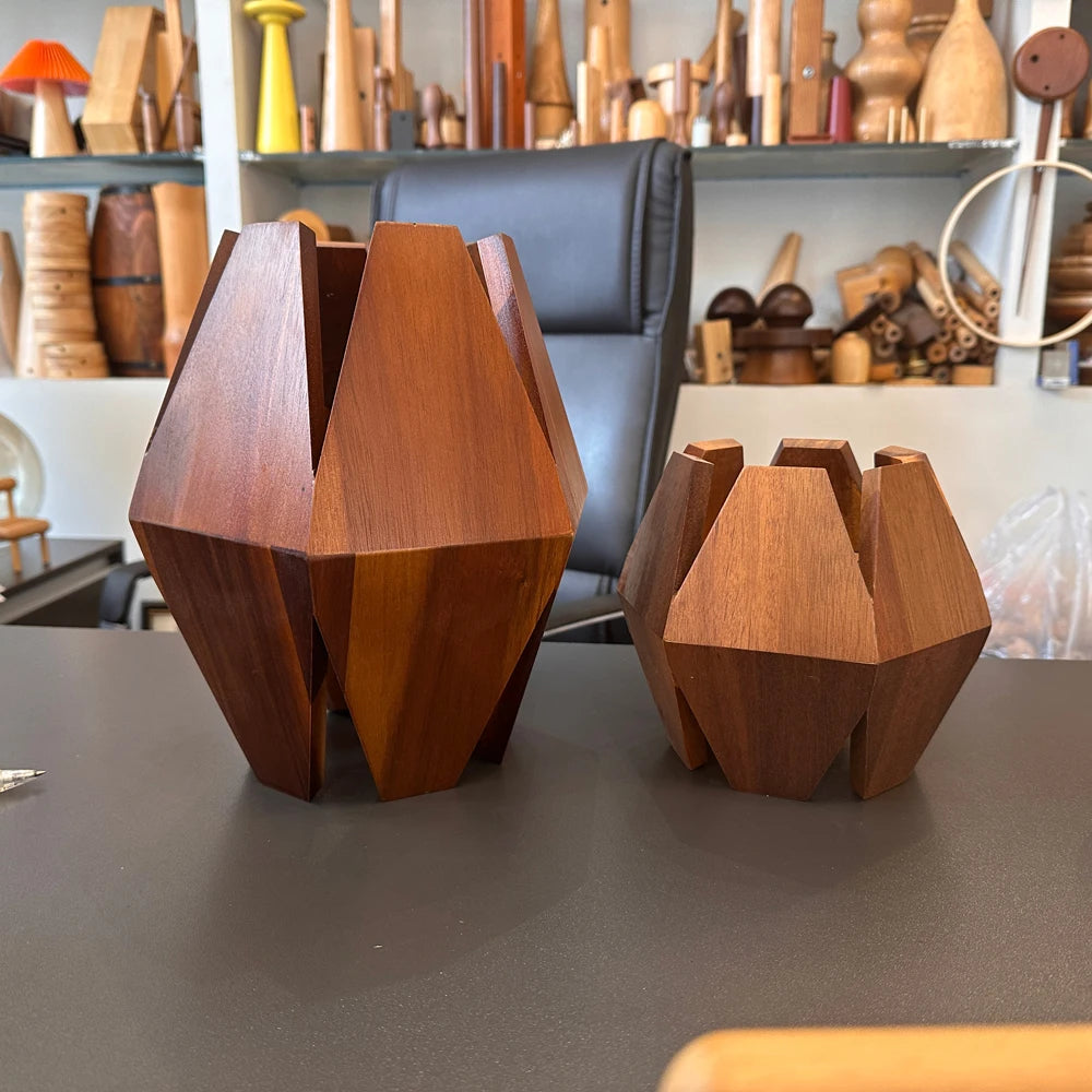 Kronleuchter aus massivem Holz im Vintage-Stil für die Innendekoration - vue 5 sur 9