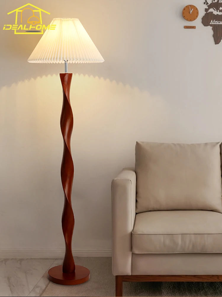 lampadaire rétro classique en bois pour déco élégante - vue 4 sur 5