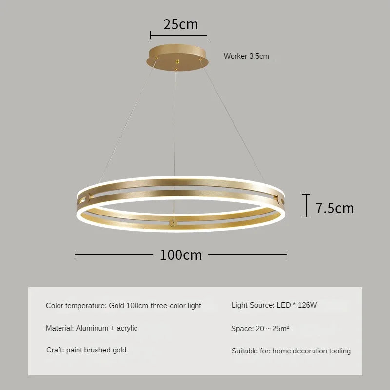 lustre circulaire moderne design créatif pour intérieur lumineux - vue 9 sur 15
