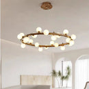 Kronleuchter im Retro-Stil in Astform aus Holz und Glas