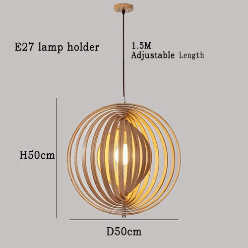 Pendelleuchte aus Holz im nordischen Design für Restaurant