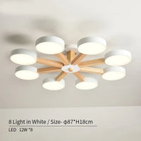plafonnier moderne en bois à éclairage led pour décoration intérieure