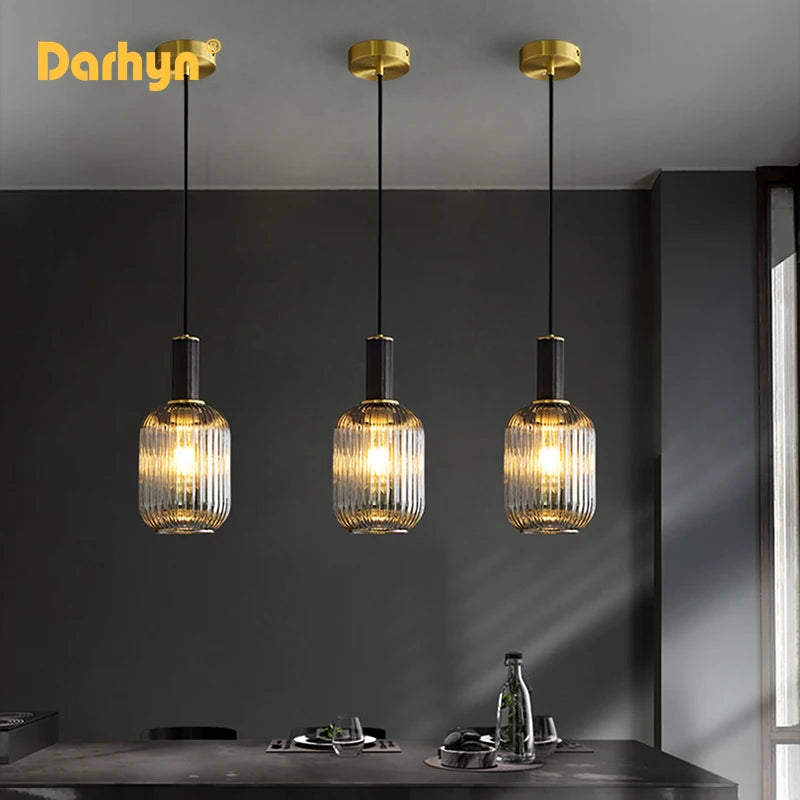 lustre rétro led en verre pour décoration intérieure - vue 5 sur 10