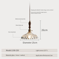 suspension luminaire nordique en bois verre et laiton rustique moderne