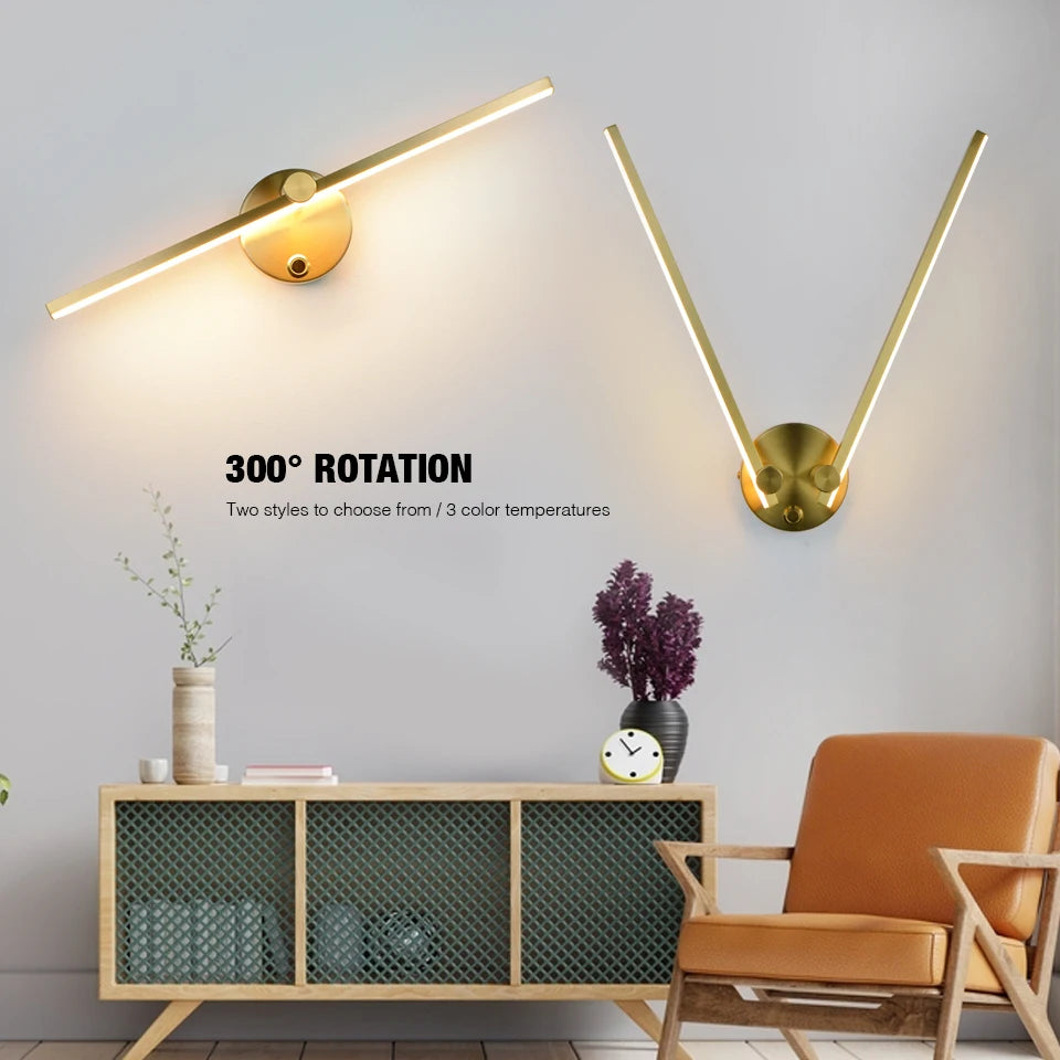 Minimalistische LED-Wandleuchte, drehbar und frei einstellbar - vue 10 sur 22